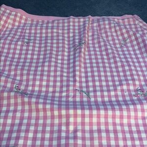 Lilly Pulitzer Pink and White Gingham Mini Skirt with Embroidered Florals